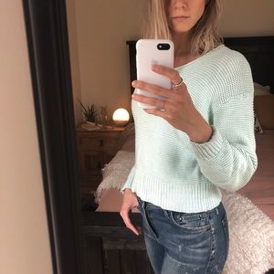 SOLD Cropped French Connection Mint Sweater